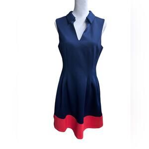 Vince Camuto Sleeveless Dress Blue Pink Size 10